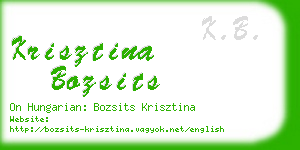 krisztina bozsits business card